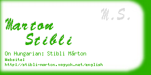 marton stibli business card