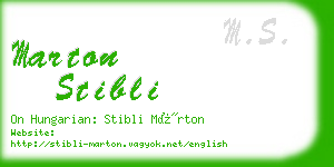 marton stibli business card